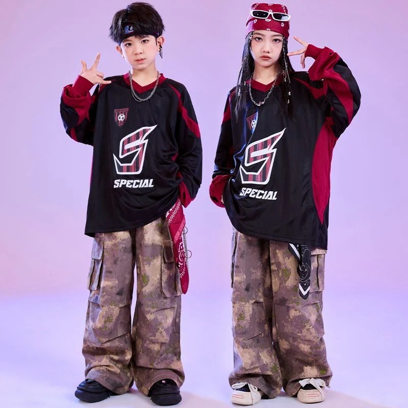 街舞児童潮服小学生hiphop秋冬公演服女の子ショー衣装ヒップホップショー衣装