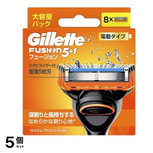 ジレット フュージョン5+1 電動タイプ 替刃 8個入 5個セット
