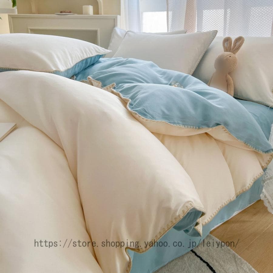 团购8件套布団カバー 3点 セット シングル 綿100% 掛け布団カバー フラットシーツ ベッドシーツ 寝具カバーセット 枕カバー 無地 洋式・和式兼用 ピーチスキン加工