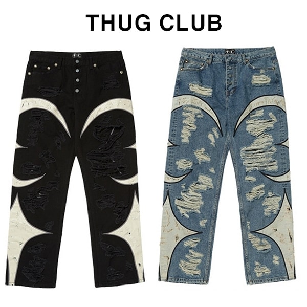 【THUG CLUB】 TC Leather Washing Denim Pants War Ver