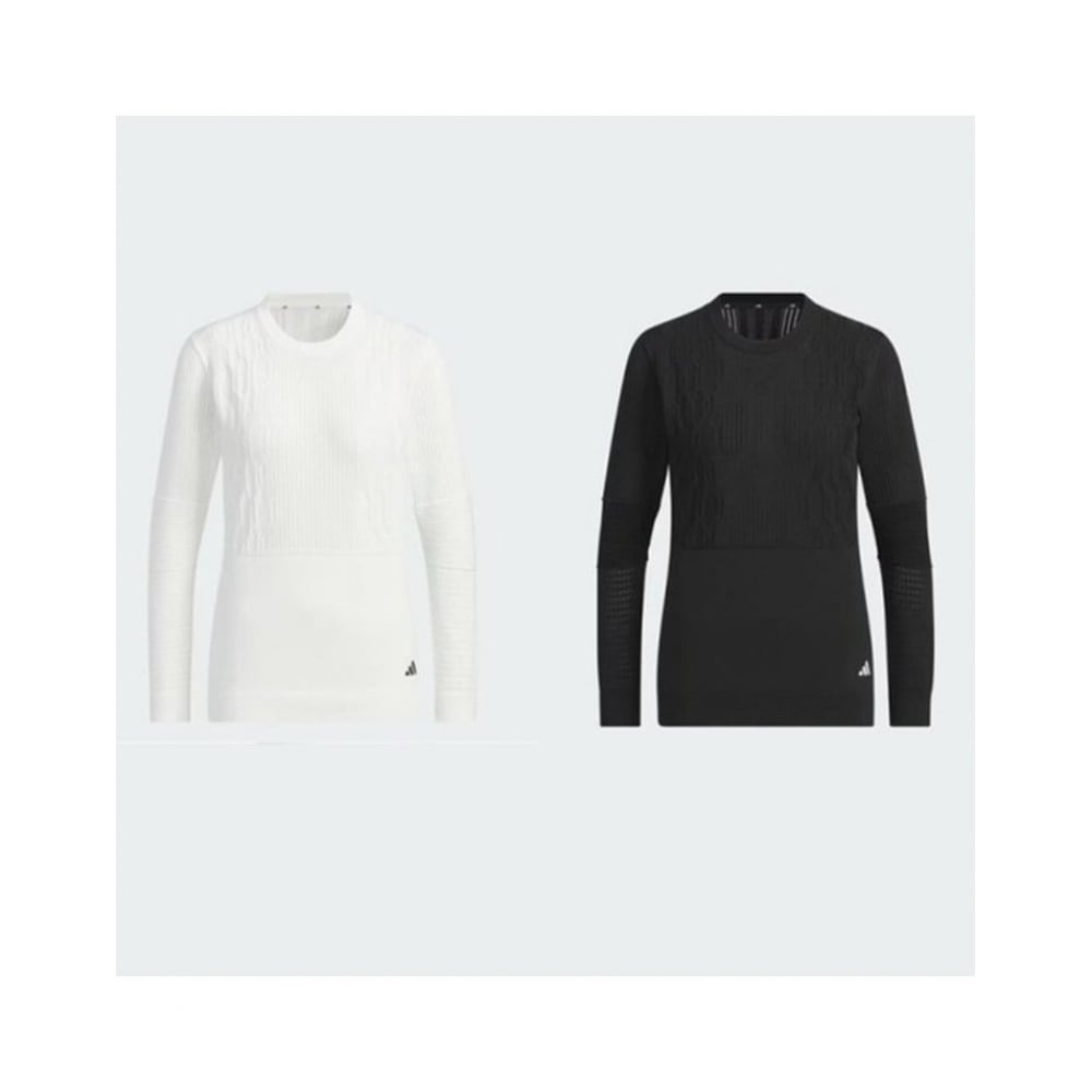 アディダスゴルフレディースプライムニット長袖クルーネックプルオーバー