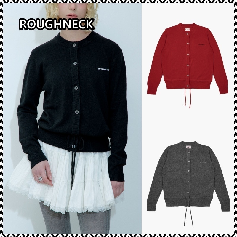ROUGHNECK STRAP WOOL CARDIGAN