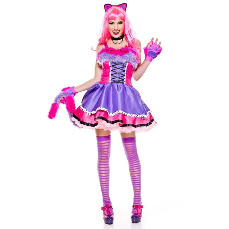 コスプレ 仮装 ワンダーランド・キャット XS 【 コスプレ 衣装 ハロウィン 仮装 コスチューム アニマル 動物 不思議の国のアリス グッズ キャット チェシャ猫 パーティーグッズ レディース おと