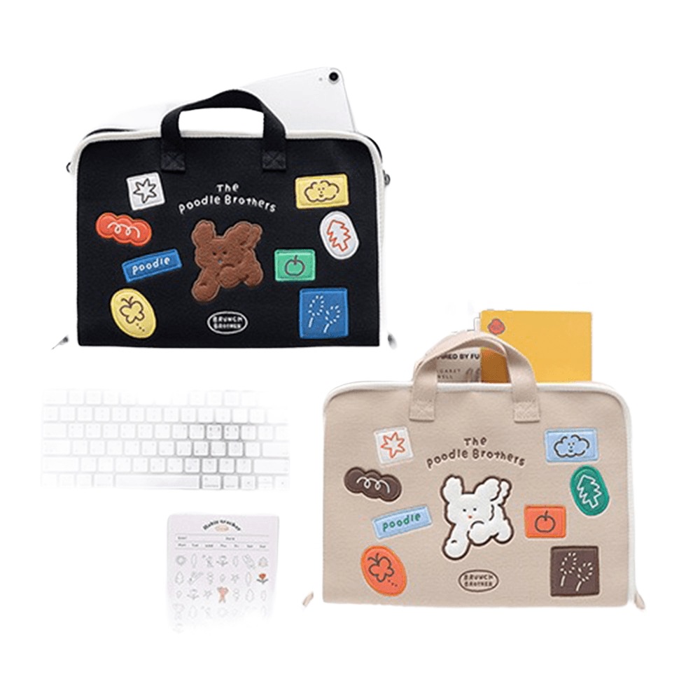 ロマネ ブランチ ブラザー プードル オープン ミディアム ノートパソコン ポーチ