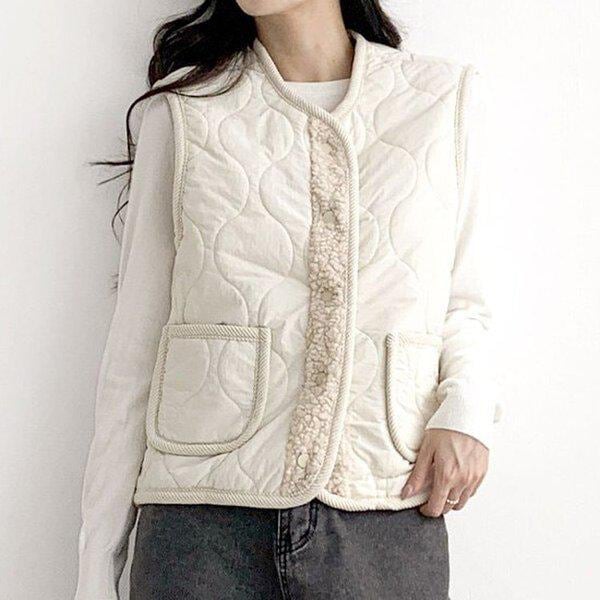 (OT)ボグリ波パディングベスト 冬 女性 パディングベスト