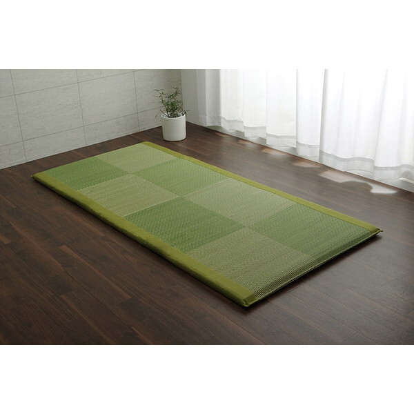 1121170123901 い草 い草マット 国産 ごろ寝マット くつろぎ 折畳み可 グリーン 約90×200cm メーカー直送