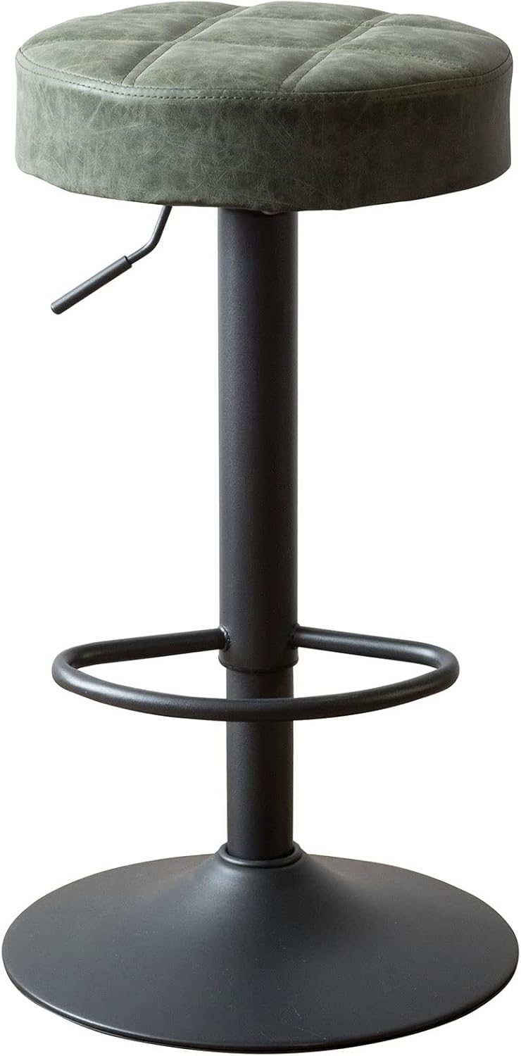 宮武製作所 バーチェア Charma シャルマ レザー座面 簡単昇降機能 フットレスト付 KNC-K104 GR グリーン