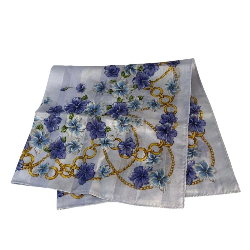 【最終処分SALE】CELINE セリーヌ スカーフ花柄 ホワイト A-5146