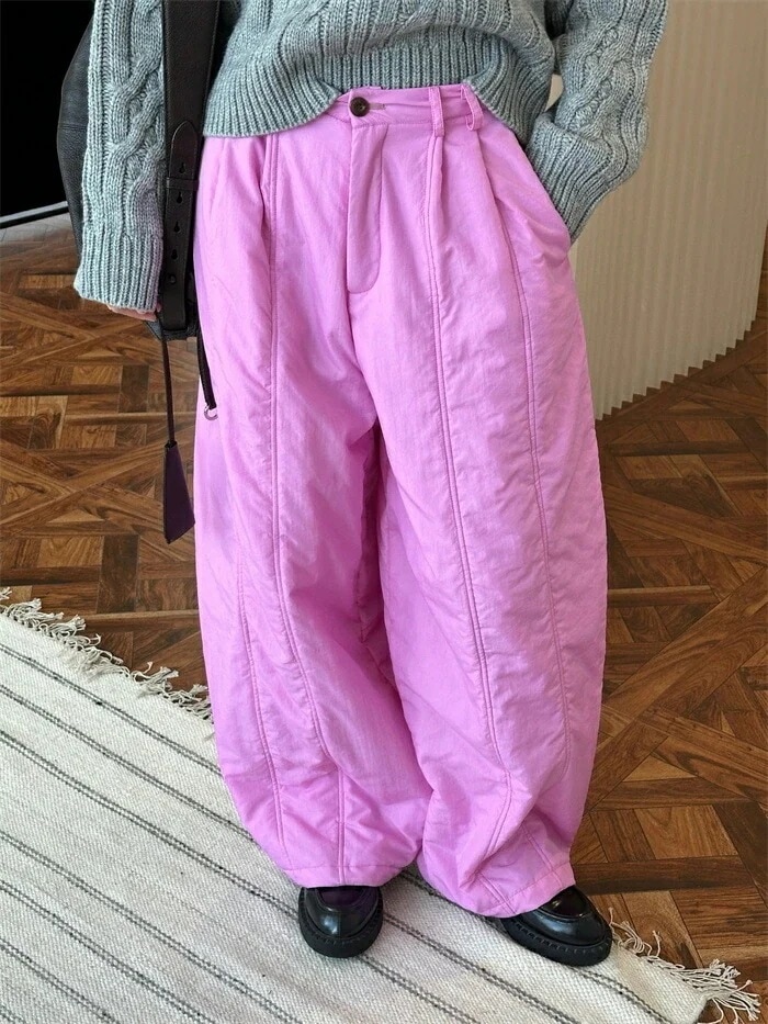 ワイド 暖かい 体型カバー 美脚 ナイロン レディース ストレート 通勤 パンツ 大きいサイズ ワイドパンツ ゆったり あったか 中綿 冬 カジュア 無地 ロング丈 脚長効果 着瘦せ ズボン ボトムス