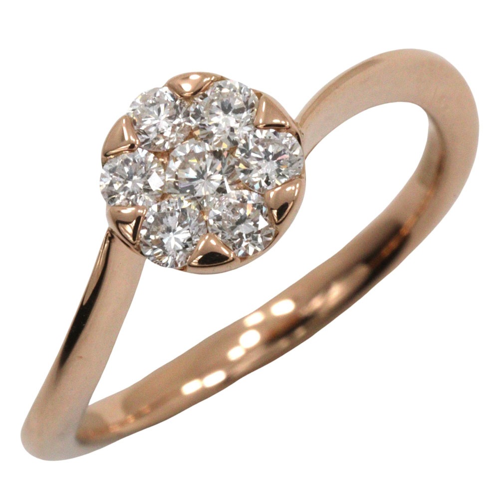 7Pダイヤ リング・指輪 K18ピンクゴールド ダイヤモンド 9号 0.30 約2.1g レディース 中古品 A+ランク