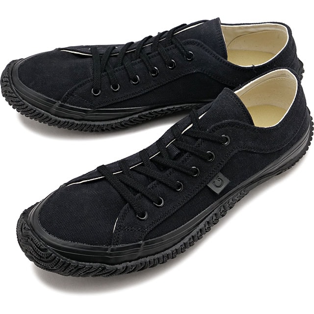 スニーカー [SP141-145] SP-141 メンズ・レディース 日本製 ウォッシュキャンバス MOVE スピングルムーブ Black/Black ブラック