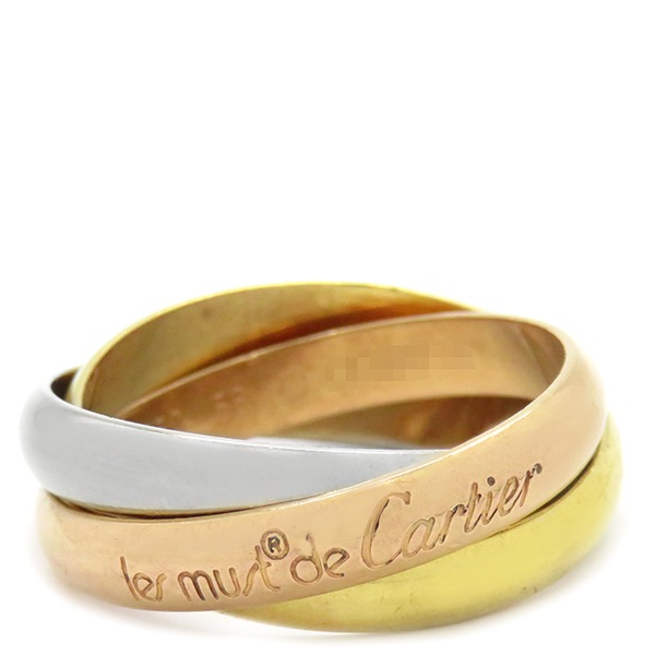 カルティエ Cartier リング 指輪 トリニティ クラシック K18WG K18YG K18PG ホワイトゴールドXイエローゴールドXピンクゴールド #56(JP16) 3連 3カラー 15号