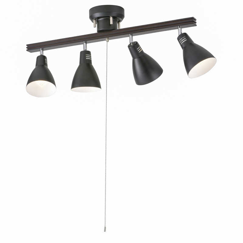 オーム電機　4灯シーリングライト ブラック 電球別売　LT-YN40AW-K 7,995円