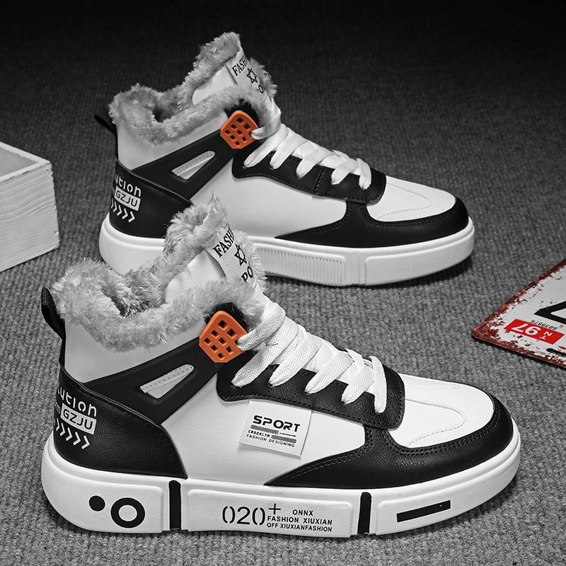 メンズテニスシューズ 滑り止めぬいぐるみスニーカー 暖かい冬のスリッパ 新しい 2022 2023