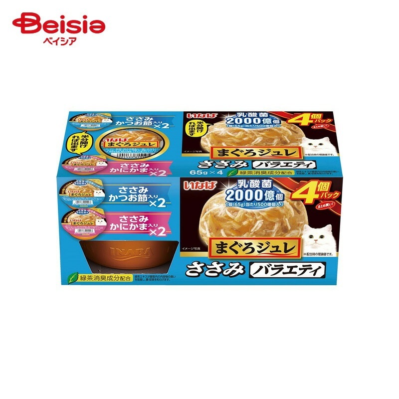 いなばペットフード まぐろジュレ 乳酸菌入り ささみバラエティ (65g×4個)×12個 ペット