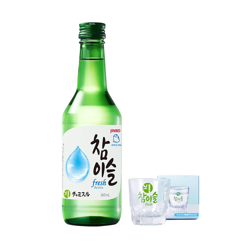 チャミスル フレッシュ 360ml×20本 / 韓国焼酎 お酒 【専用ショットグラス&専用BOX付き】