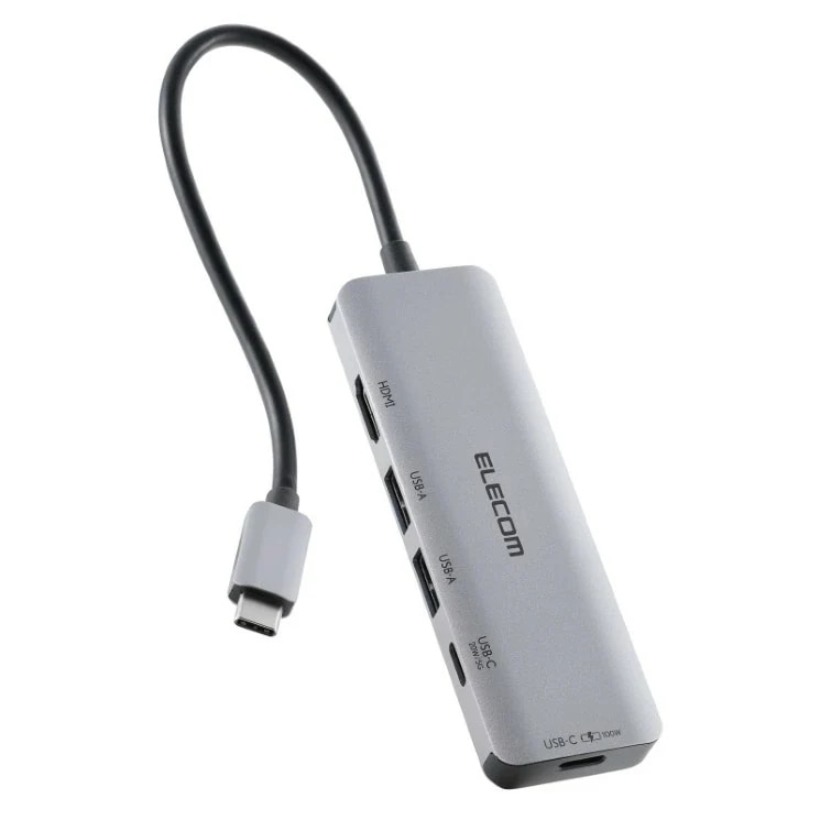エレコム USB-C ドッキングステーション 85W PD充電 4K HDMI 高速転送 ハブ USB 3.2 MacBook/iPad/Windows等対応 シルバー DST-051BPSV