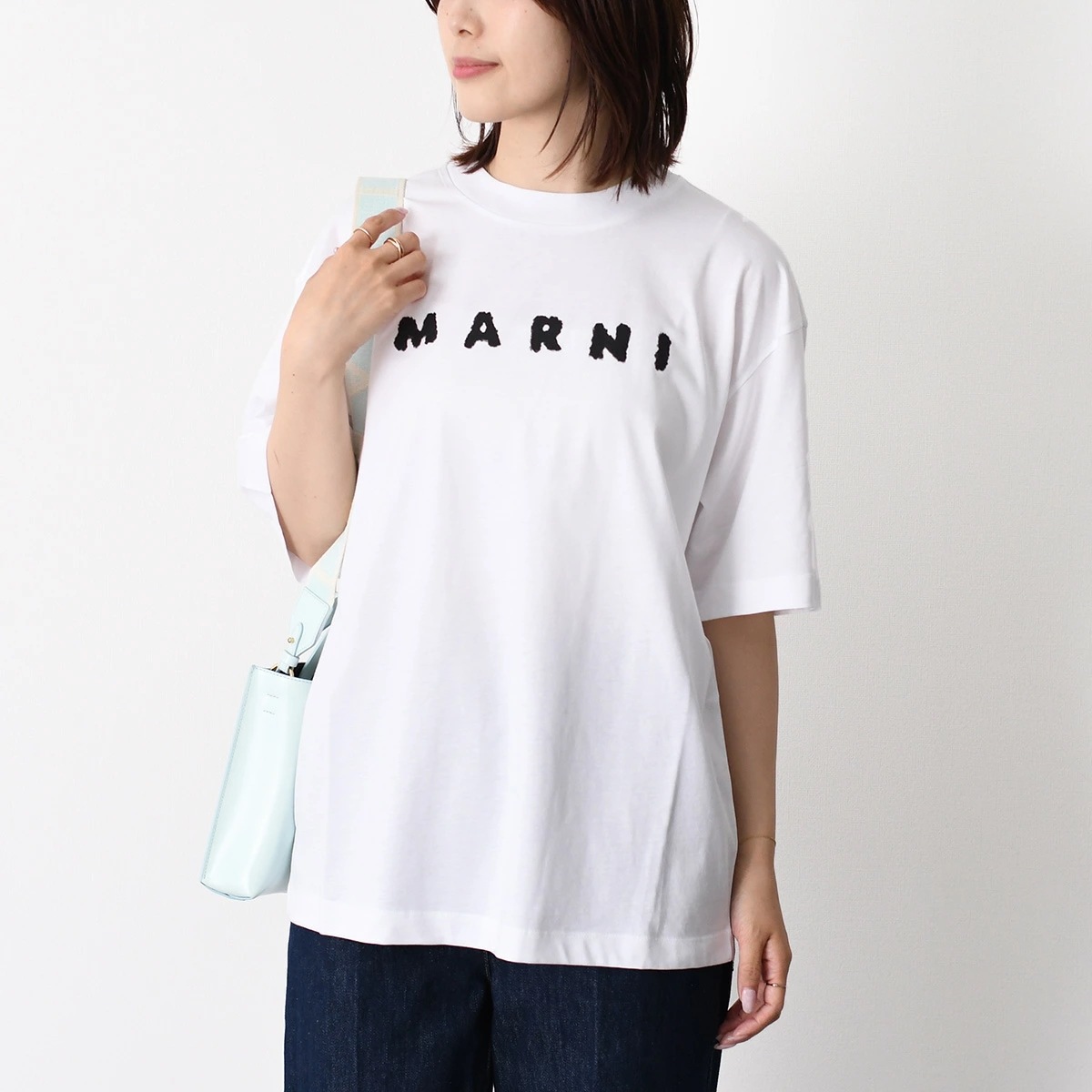 トップス Tシャツ スクリブルロゴ オーバーサイズ ジャージー THJET49P13USCX42 レディース ホワイト