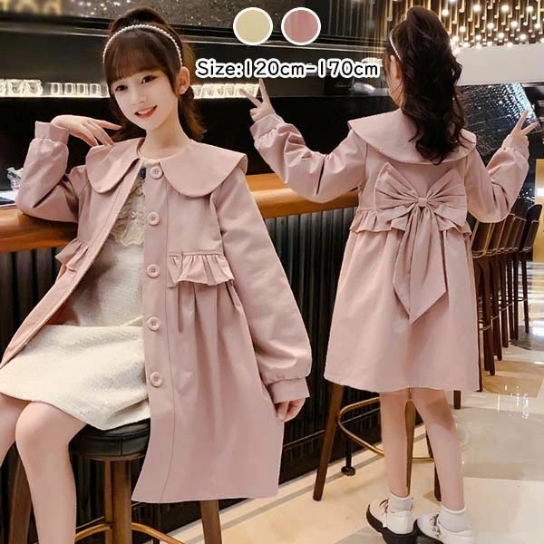 トレンチコート キッズ キッズコート アウター 入学式 発表会 お宮参り 七五三 チェスターコート キッズ服 女の子 子供服 スプリングコート ジャケット ml204zezeg5