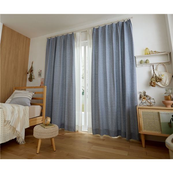 ドレープカーテン (ヘリングル 約100×200cm 1枚入 G1055) 洗える 共布タッセル付き スミノエ 日本製 インテリア用品