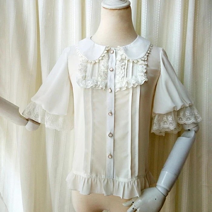 暖かくて面白い冬を購入してくださいロリィタ ブラウス 夏 半袖 レディース シャツ Lolita ゴシック ゴスロリ かわいい ゆめかわいい コスチューム コスプ