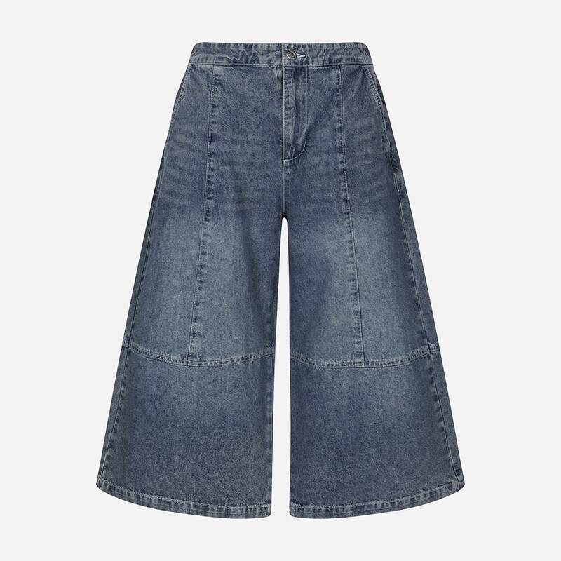 [レディース]スリットディテール キュロットデニムパンツ(T264MJE246W)