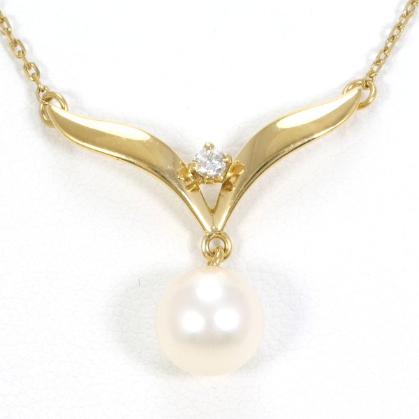 ミキモト K18YG ネックレス パール(真珠) 総重量約2.6g 約42cm ジュエリー 中古