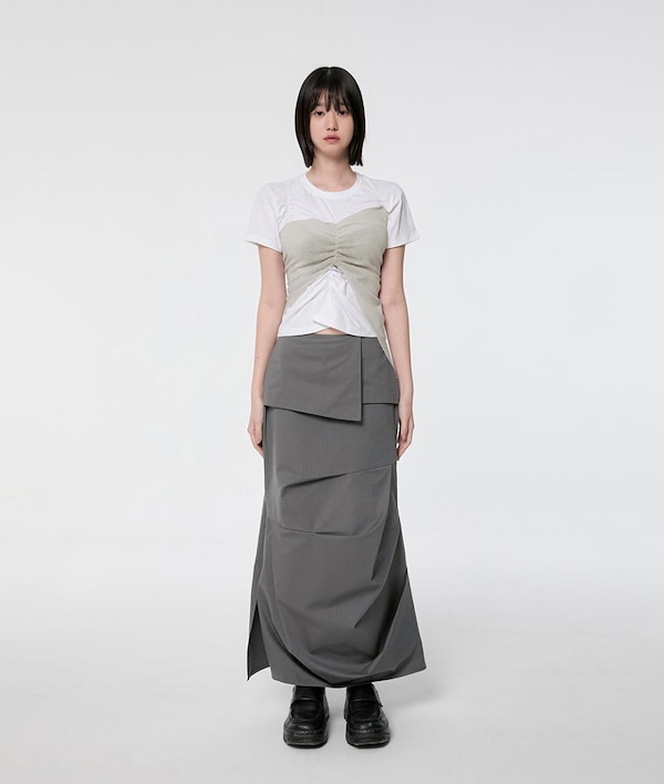Qoo10 FLAREUP BUSTIER LAYARED 半袖 T