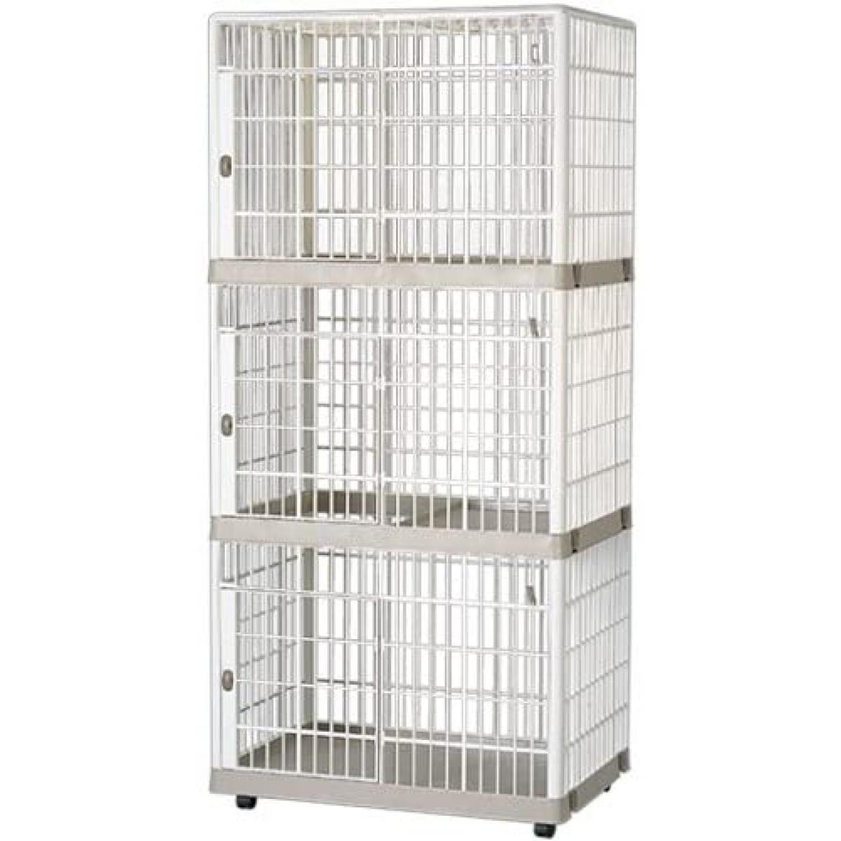 プラケージ 813 ベージュ 3段タイプ 猫 ケージ キャットケージ さびない