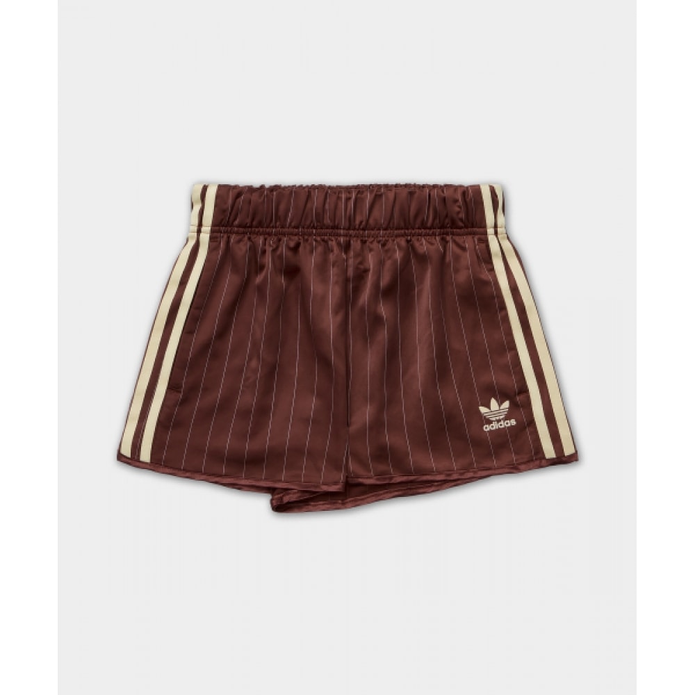 ADIDAS ピンストライプ サテン ショートパンツ - ブラウン / KC4236