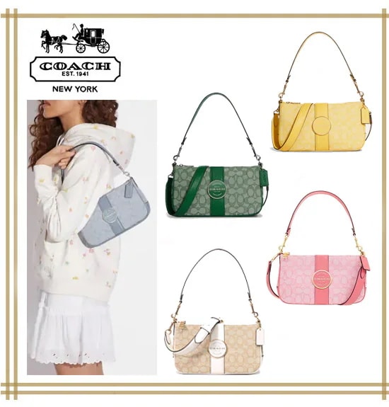 LONNIE BAGUETTE IN SIGNATURE JACQUARD C8306