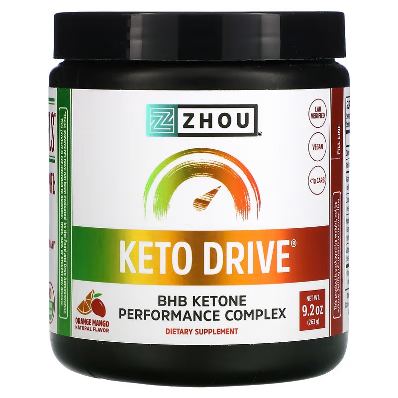 Zhou Nutrition　ケトドライブオレンジマンゴー8.29 oz (235 g)
