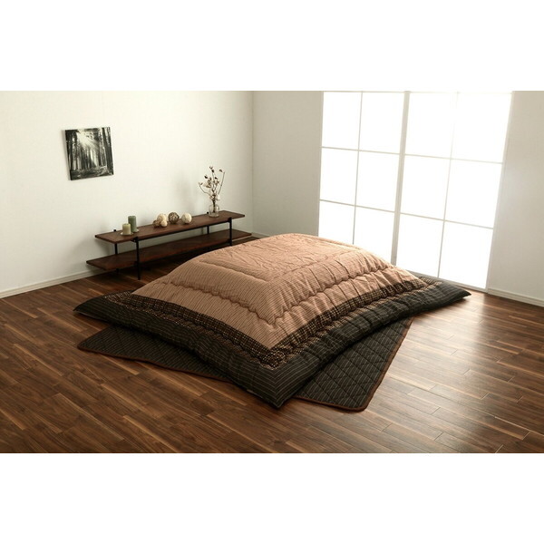 1151240060501 こたつ布団 掛敷セット 長方形 セット しじら織り ブラウン 約205×345cm メーカー直送
