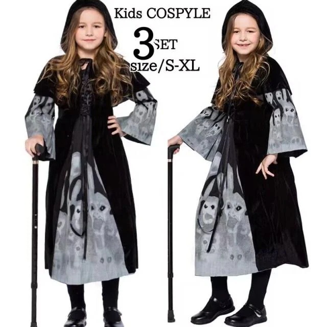 ハロウィンコスプレ魔女衣装仮装子供用コスチュームキッズ子供吸血鬼コスプレ衣装小悪魔魔女巫女ハロウィンコスチューム子ども女の子ハロウィーンハロウィン衣装ワンピース
