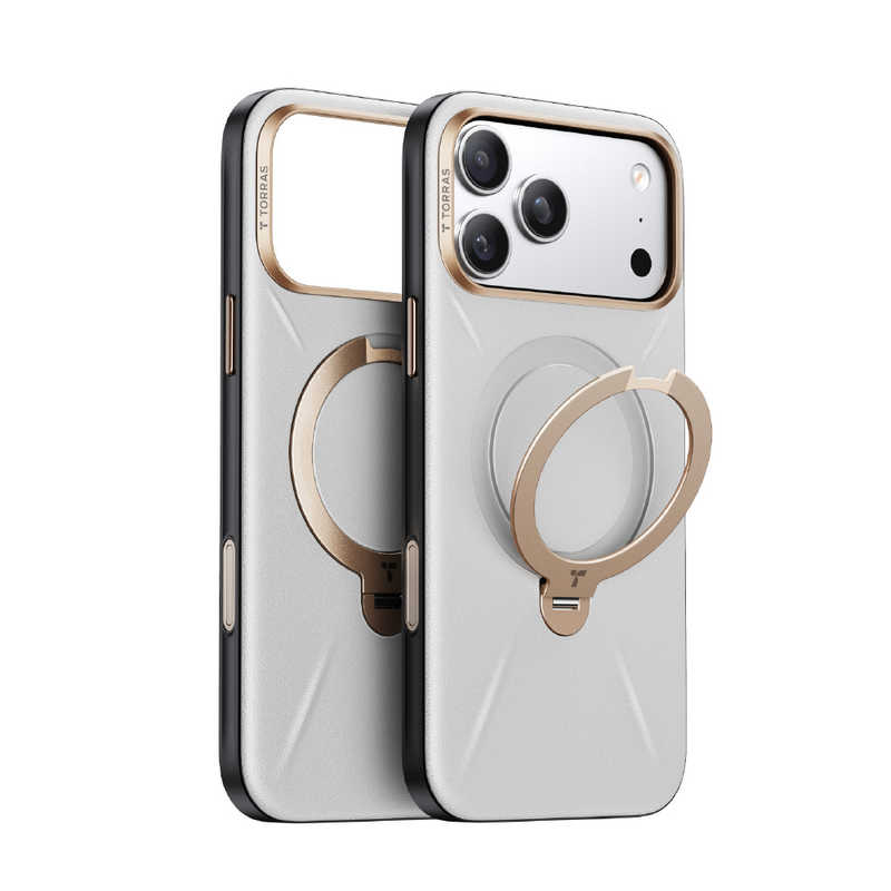 TORRASトラス　Torras - Ostand Q3 レザートーン Case for iPhone 17 Pro グレー　X00FX3077