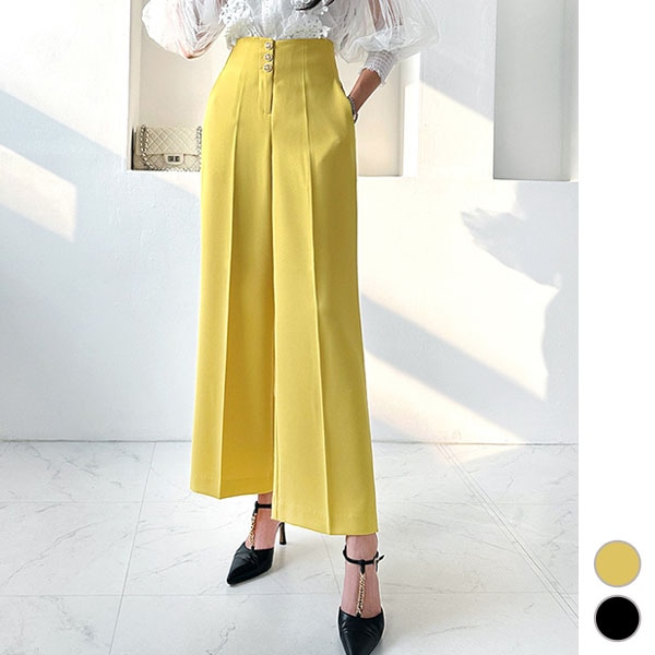 パンツ レディース ボトムス スラックス ワイドパンツ センタープレス ロング丈 ハイウエスト オフィス 上品 きれいめ 春 夏 秋 韓国 to27202