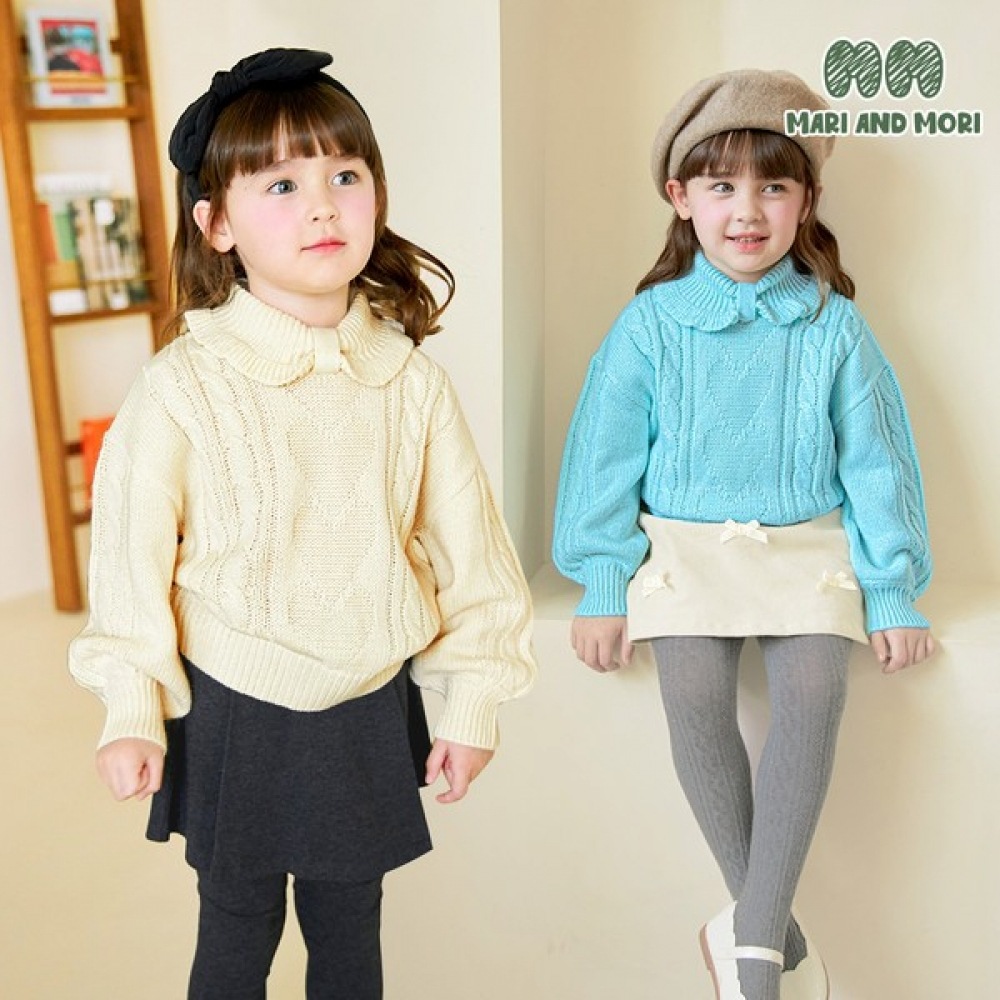 [ウォルトンキッズ] ビッグリボンハートニット