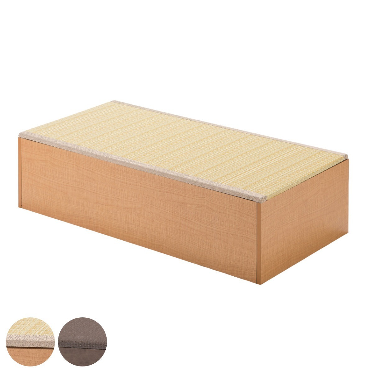樹脂畳ユニット ロータイプ 幅120x奥行60x高さ31.5cm 収納付ベンチ 畳 小上がり 収納 ベンチ 収納ボックス 掘りごたつ 和モダン 和風 シンプル