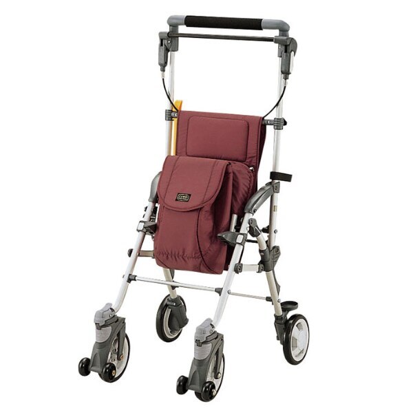 シルバーカー コンパクトタイプ キャリースルーンN 軽量 コンパクト ピンク おしゃれ カート 歩行器 歩行車 折りたたみ アルミ製 歩行補助 介護 高齢者 歩行補助車 手押し車 散歩 高さ調節