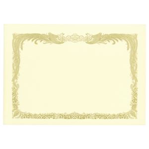 （まとめ） TANOSEE 賞状用紙 クリーム B4 タテ書用 1冊（10枚） (×5セット)