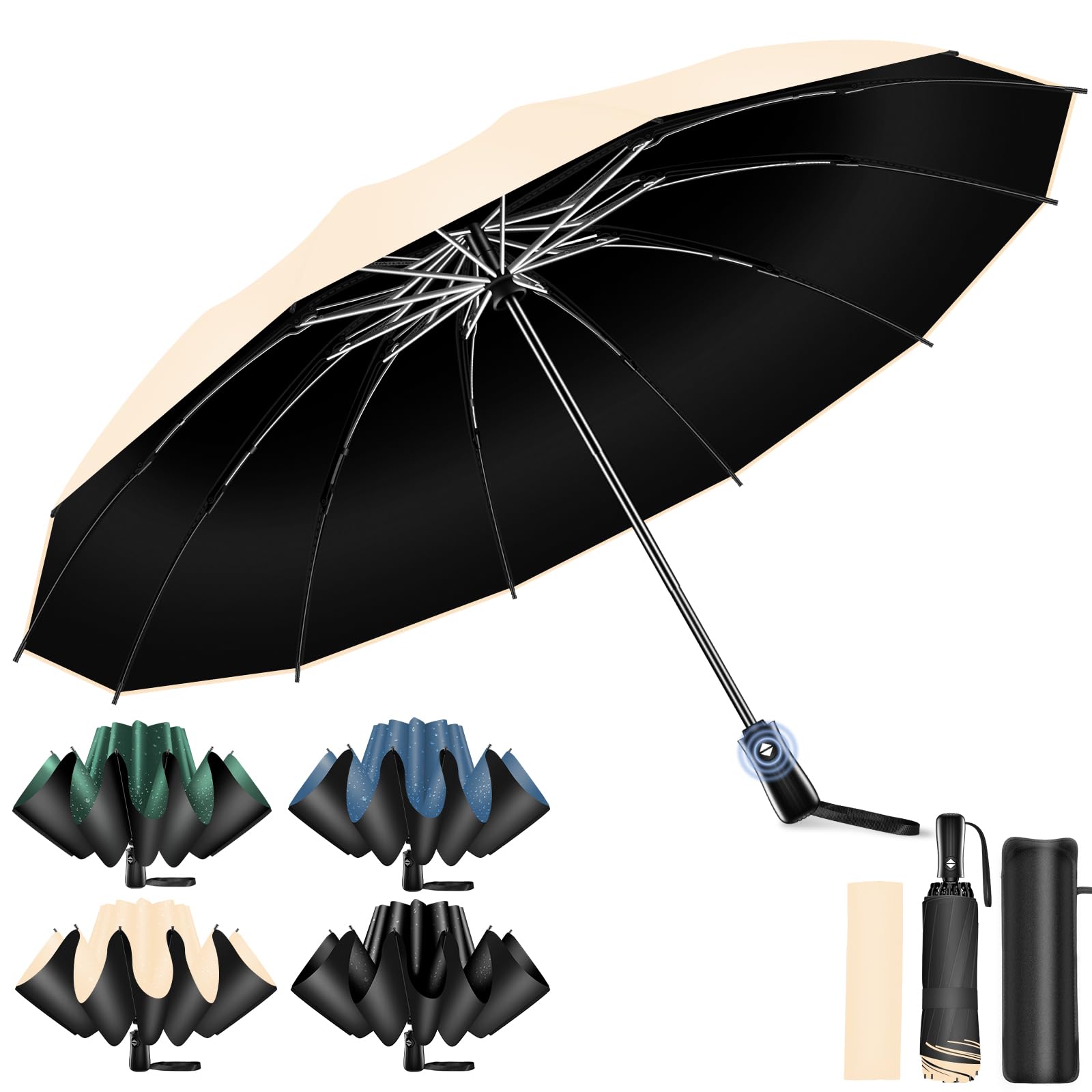 【2025年傑作 ＆ 強化型12本骨 ＆ 逆折り式】折りたたみ傘 折り畳み傘 ワンタッチ 自動開閉 逆折り式 UPF50 超撥水 メンズ傘 超大サイズ 長持ち 耐強風設計 男子日傘 おりたたみ傘 晴雨