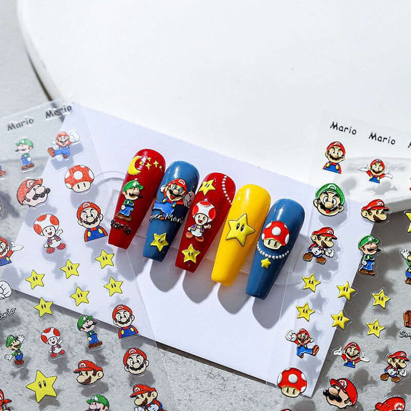 Qoo10] スーパーマリオ ネイルアートステッカー : ネイル