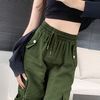 【即納】カーゴパンツ レディース ストリート イージーパンツ ワイドカーゴパンツ ミリタリーパンツ ワークパンツ イージーワイド ストレートパンツ 大きいサイズ ウエストゴム XL XXL ゆったり