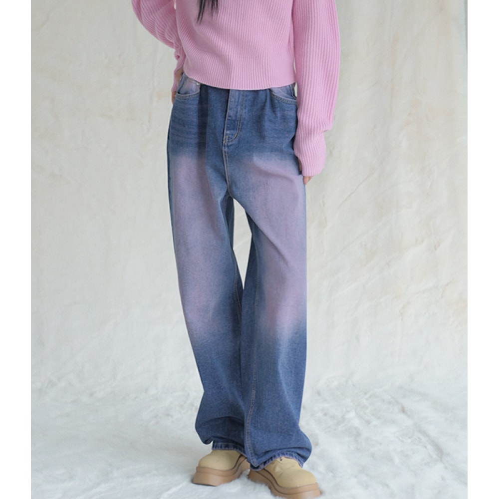 AVANDRESS バックルワイドデニムパンツ SWEETPINK