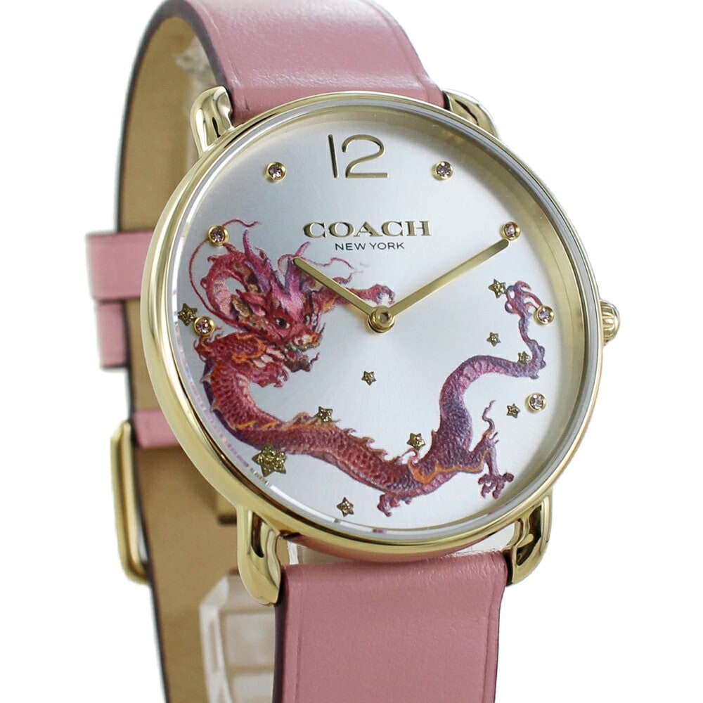 コーチ 腕時計 手表 レディース 干支 辰年 グッツ 竜 龍 コラボモデル 女性 プレゼント 母 おしゃれ ブランド 感謝 プレゼント 女性 誕生日 女友達 ギフト 贈り物 ドラゴン ピンク レザーウ