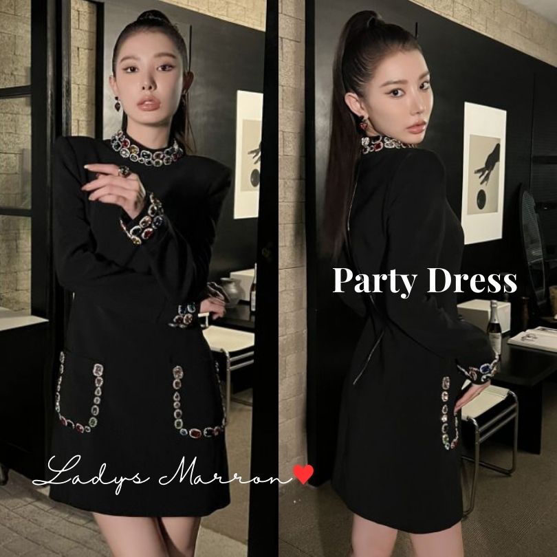 【即納】ミニドレス 結婚式タイトドレス お呼ばれドレス 結婚式 パーティードレス 韓国 かっこいい 成人式ドレス 同窓会ドレス 二次会ドレス 20代 結婚式 ワンピース プチプラ 無地 クルーネック