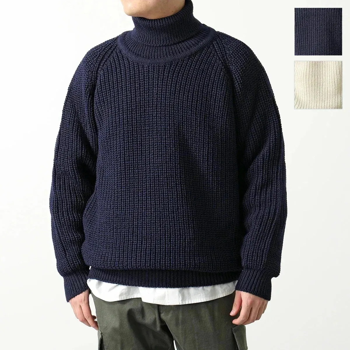 Aran Crafts アランクラフト セーター Rib Roll Neck Sweater R761 メンズ ニット タートルネック 長袖 ウール リブ カラ