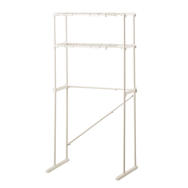 NY-293 洗濯機ラック 伸縮式 防水パン ランドリーラック 収納 ライトグレー