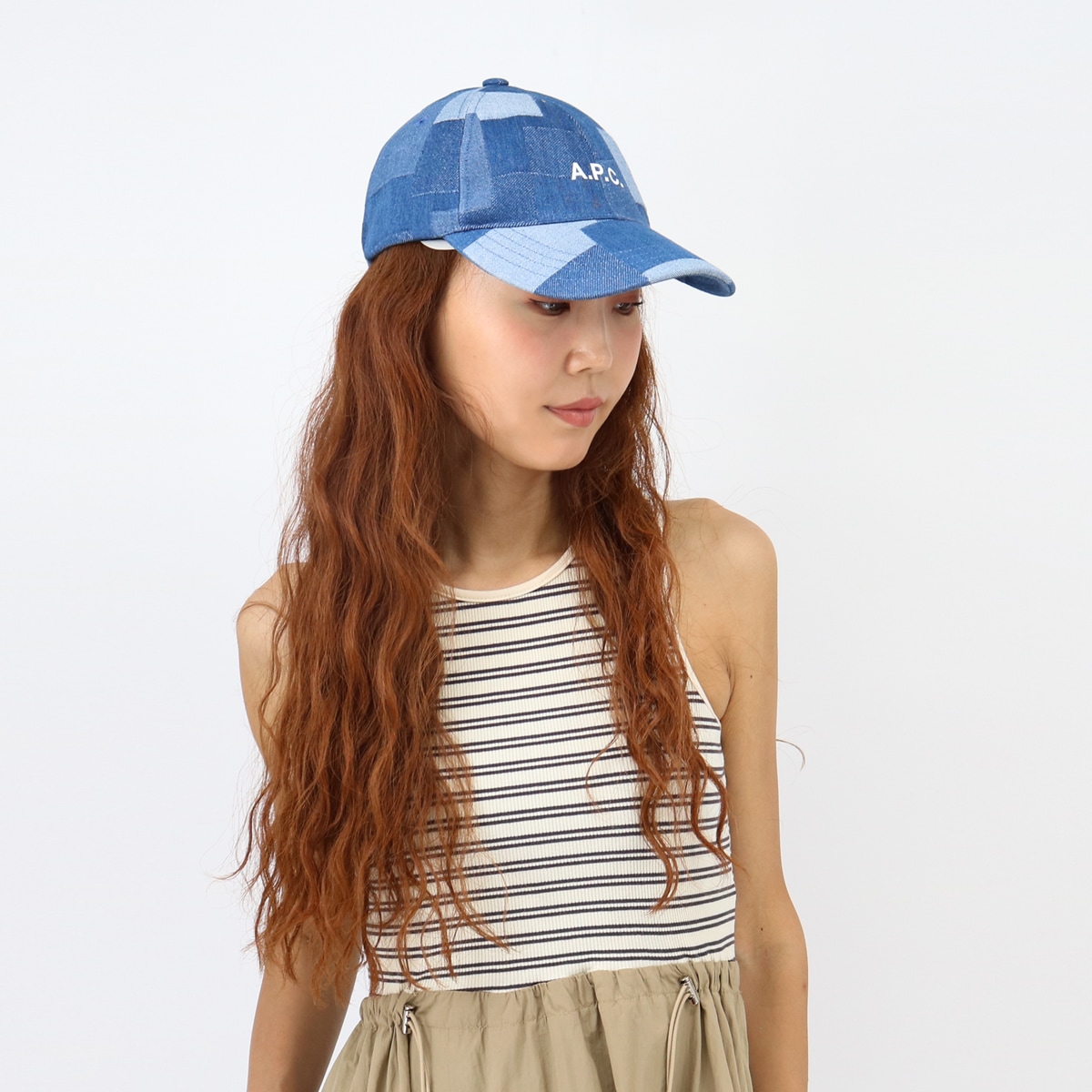 CASQUETTE CHARLIE M24069 COGWH DELAVE キャップ インディゴ デニム ユニセックス ロゴ入り 帽子
