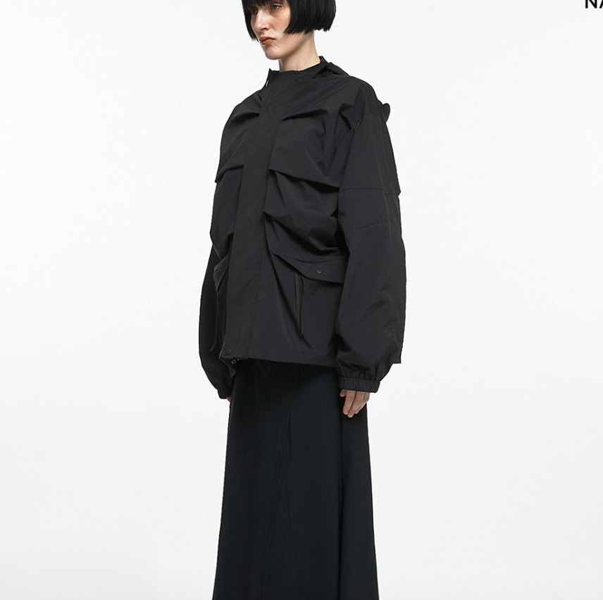 【NACHE】 DRAPING WIND BREAKER (UNISEX) : 3COLOR